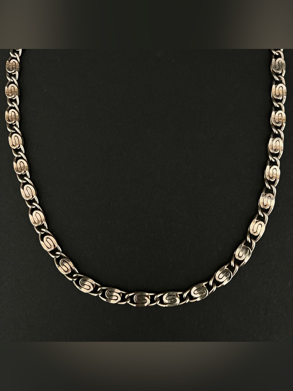 Silver-Tone Lumachina Chain Necklace 20" Chunky Paperclip Byzantine Statement